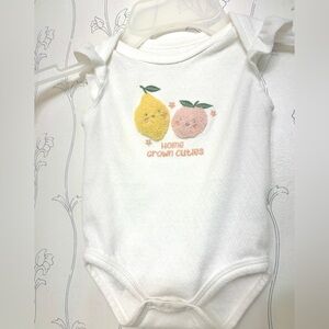 Duck Duck Goose “Home Grown Cuties” White One Piece 6-9 Months-Boys and Girls